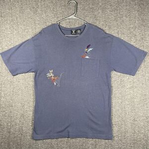 Warner Bros Studio Store Shirt Mens Medium Blue Wile E Coyote Road Runner Tee